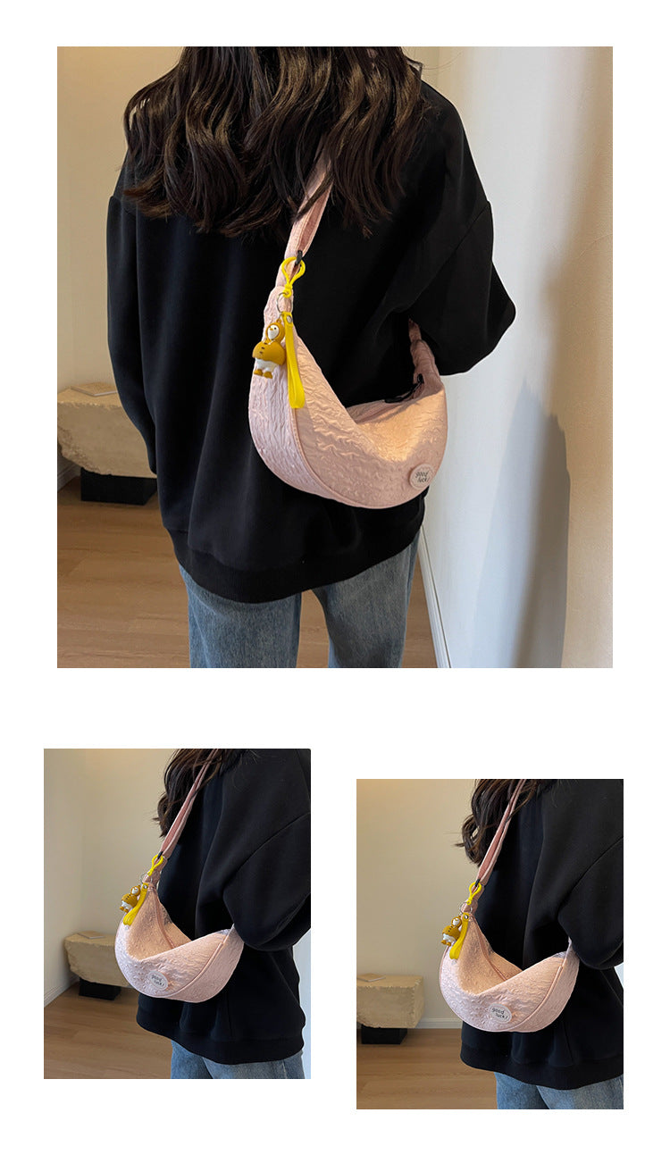 Cute and Versatile Niche Canvas Small Bag for Women2023New Women's Bag Korean Version Crossbody Bag Fashion Single Shoulder Dumpling Bag