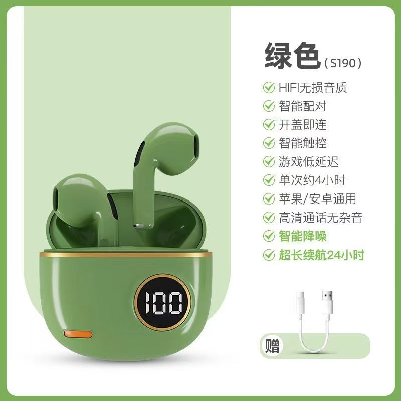 2025New S190Wireless Bluetooth Headset High Endurance Sports Game Noise Reduction Sound of Berlin Huaqiangbei Headset