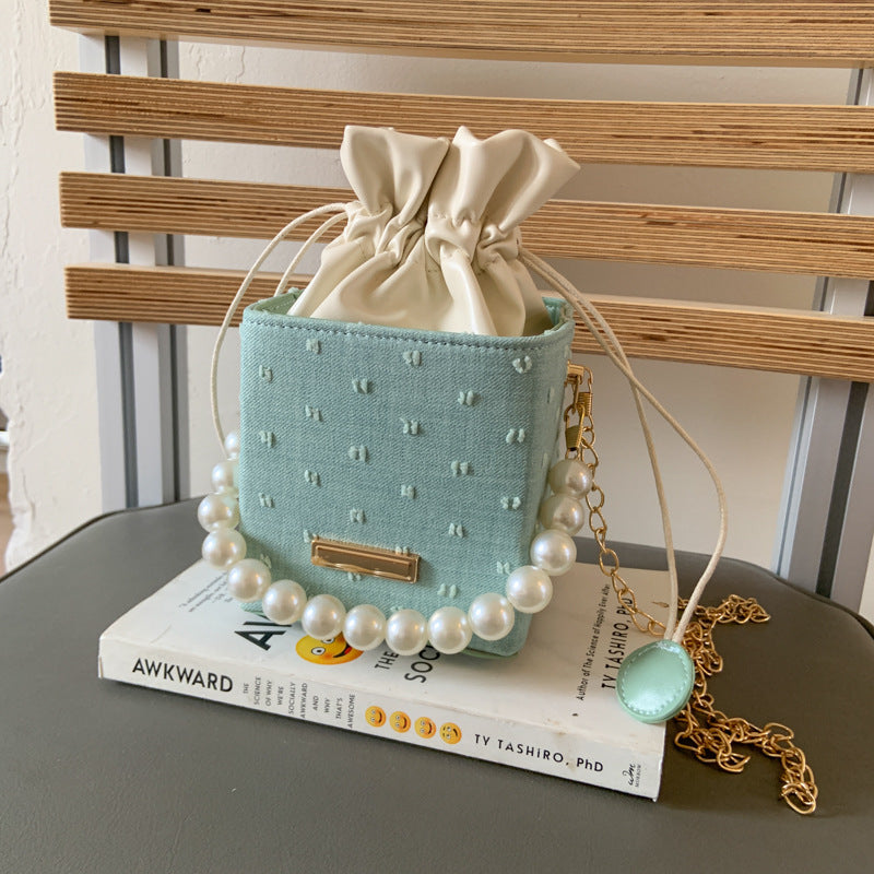 Autumn Small Bag2025New Trendy Fashionable Versatile Pearl Handbag High-Quality Texture Crossbody Bag