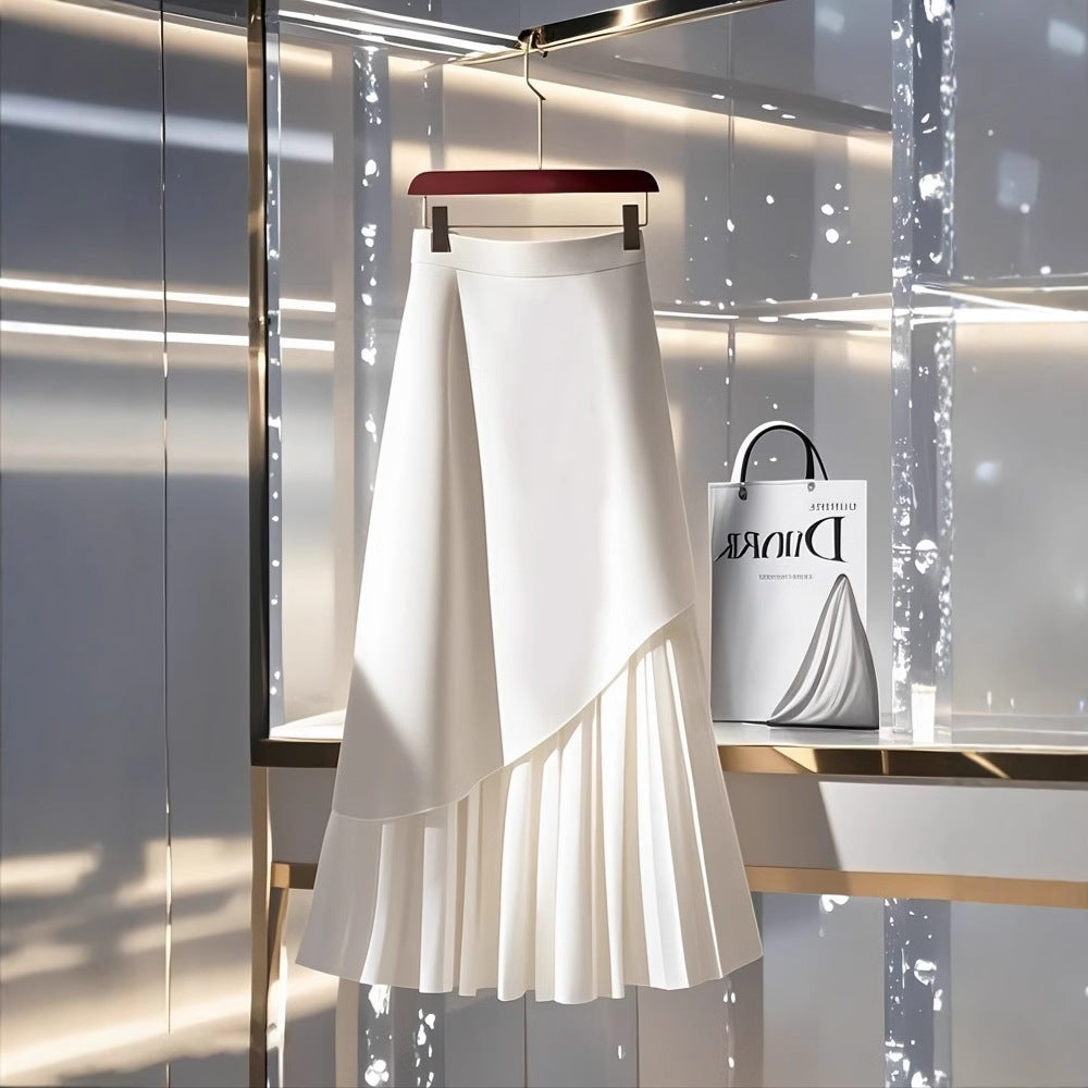 Counter Quality2025Spring Hot Fashion High-End Exquisite Long Dress Super Beautiful White a Word Skirt