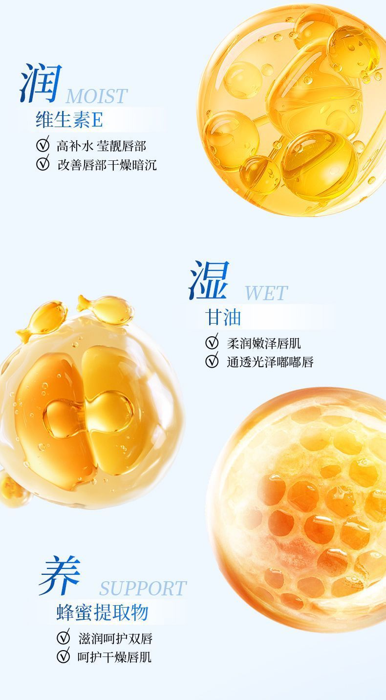 Rich Bear White Tube Wei E Moisturizing Lip Balm Autumn and Winter Anti-Dry Crack Moisturizing Light Lip Lines Brightening Moisturizing Lip Oil Cream