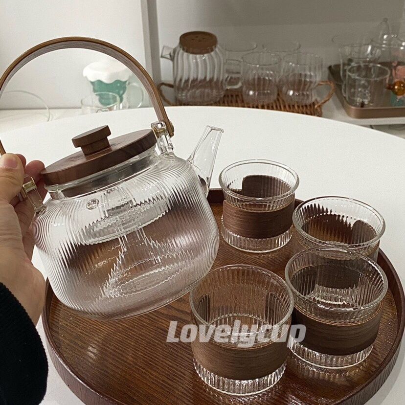 Glass Teapot with Steaming and Boiling Functions, Handle, Internet Celebrity Style, Heat-Resistant, High-Temperature, Fourth Generation Teapot