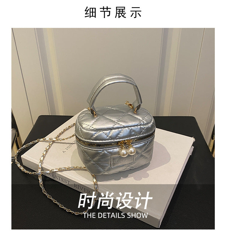 Women's Spring Summer Bag2025New Diamond Chain Bag High-End Fashionable Crossbody Bag Versatile Handheld Small Square Bag