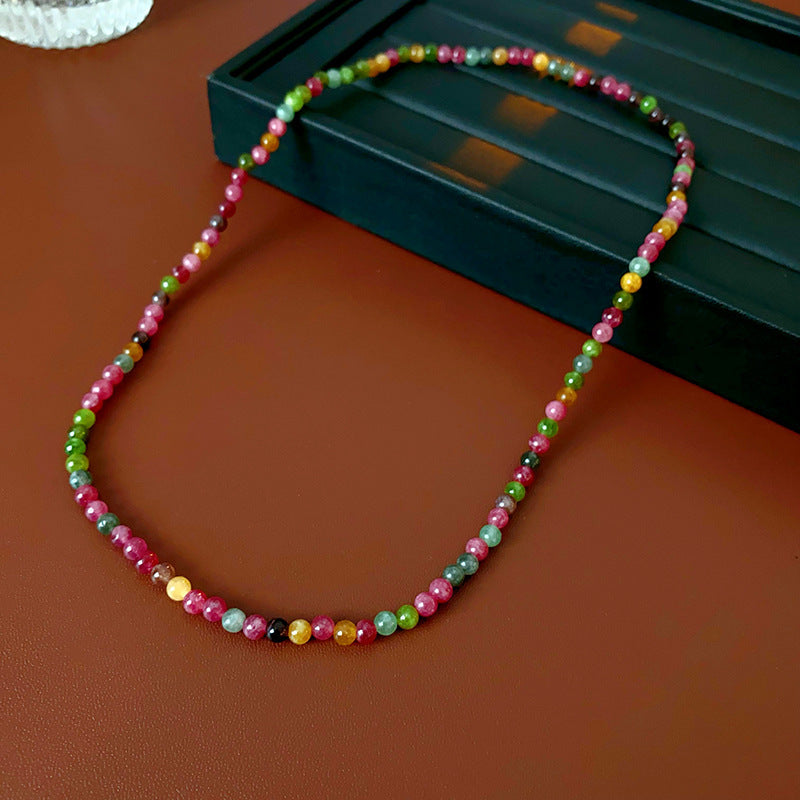 Baroque Freshwater Pearl Necklace Simple Elegant Colorful Beaded Collarbone Chain Niche Light Luxury High-End Sense Necklace for Women