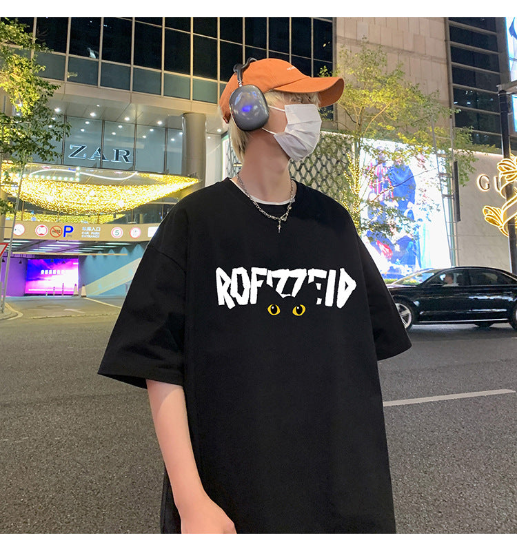 Short Sleeve T Men's Summer New Heavyweight Pure Cotton Crew Neck T-Shirt Large Size Loose Fit Men's Short Sleeve ins Fashion brand top