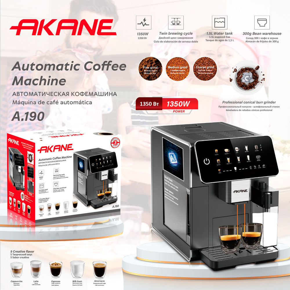 European Standard Cross-Border Fully Automatic Coffee Machine with Automatic Cleaning and Milk Frothing Function DIY Latte Art
