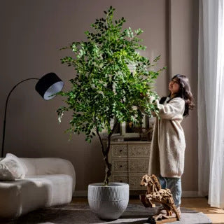 High-End Artificial Green Plant Elm Money Tree Banyan Tree Large Floor Plant Indoor Living Room Atmosphere Fake Tree Landscaping Decoration