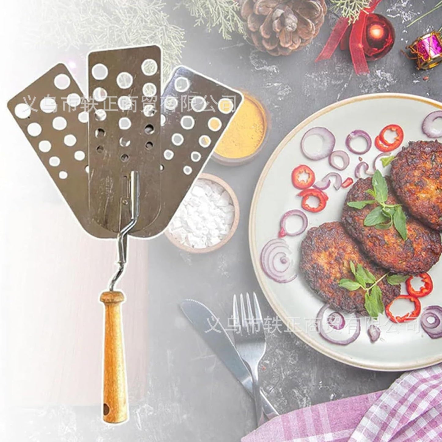 Cross-Border New Products Creative Hot Meat Patty Spatula Creative Hot Meat Patty Spatula One Click Three Transformations