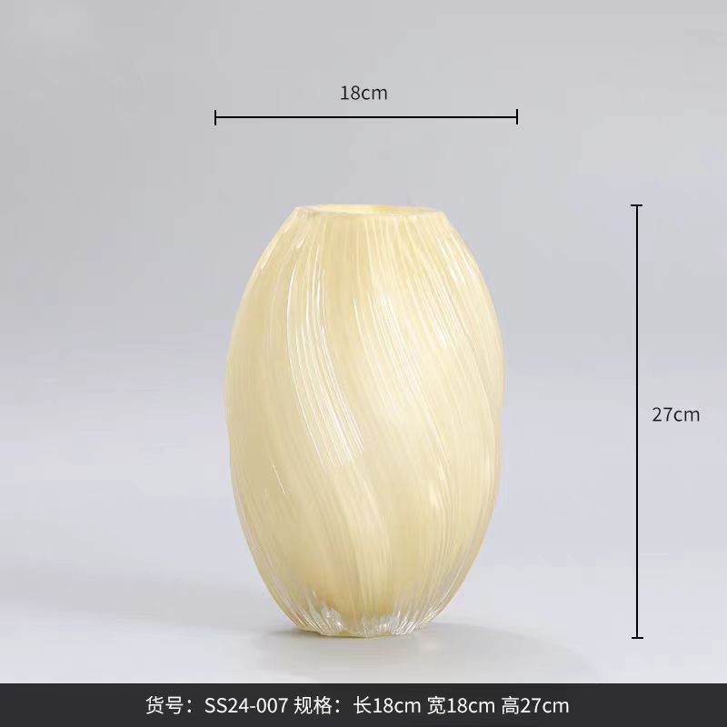 ins European Style Minimalist Niche Creative Light Luxury High-End Dining Table Living Room Decoration Hydroponic Flower Arrangement Glass Vase