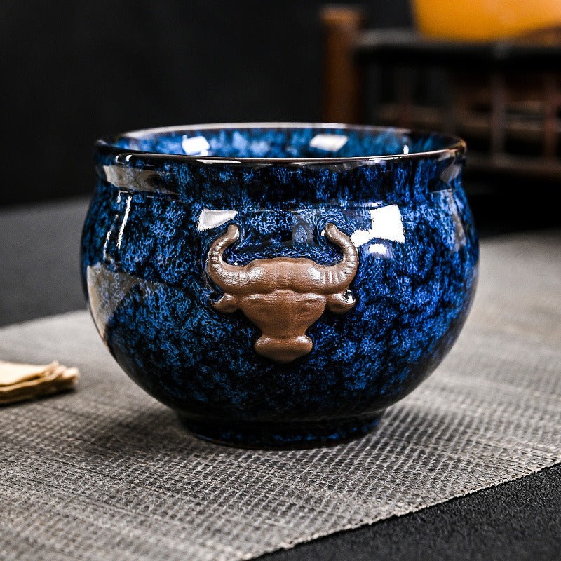 Kiln Change Five Elements Cup Kung Fu Tea Cup Large Capacity Exclusive Master Cup Tasting Cup Tea Bowl High-end Commemorative Tea Cup Gift Box