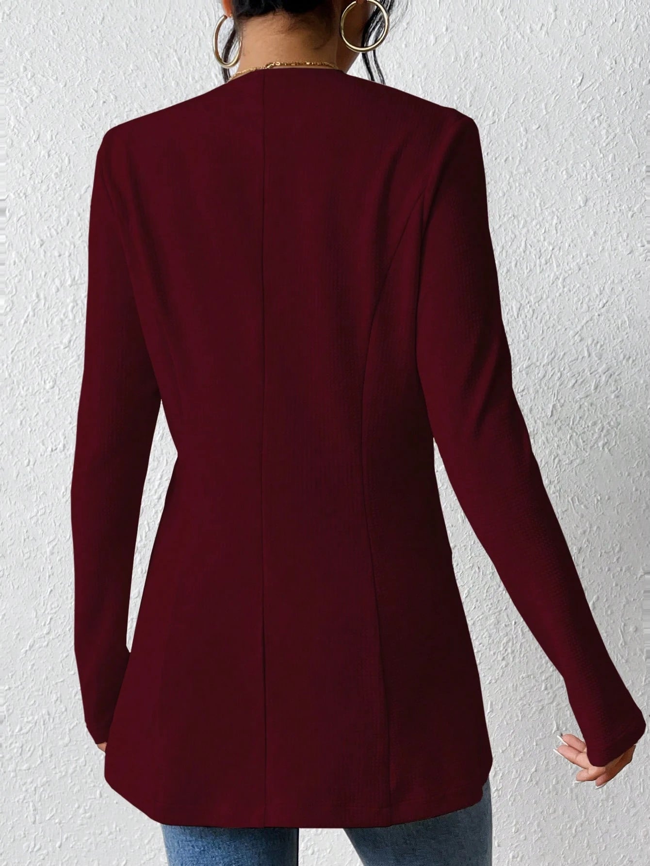 2025New Korean Fashion Style from Amazon Europe and America V Single Button Solid Color Long Sleeve Blazer