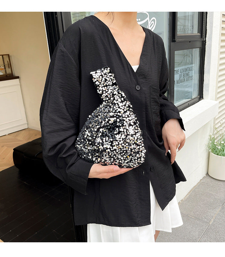 Fashion New Trendy Bag Niche Design Sequin Underarm Bag Trendy Niche Style High-End Single Shoulder Handbag