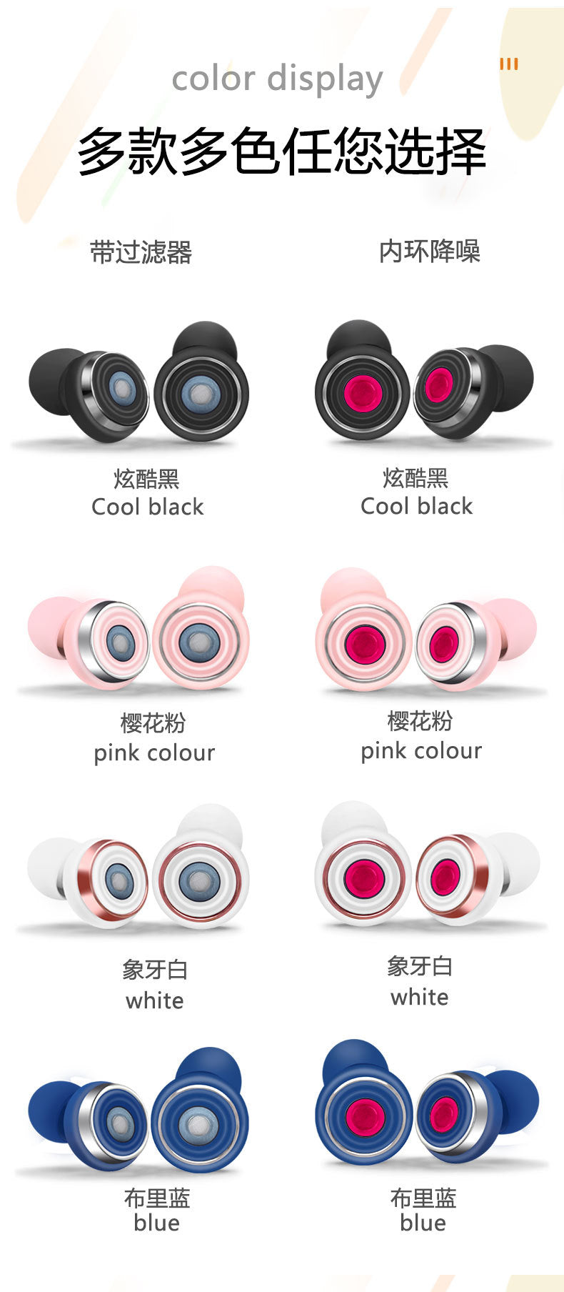 Cross-Border Hot Sale Noise-Cancelling Earplugs Silent Sleep Soundproof Anti-Noise Earplugs Split Silicone Earplugs Waterproof Manufacturer Wholesale
