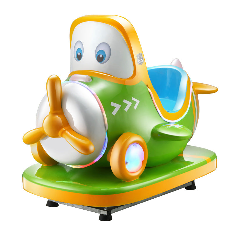 New Model Children's Coin-Operated QR Code Electric Airplane Motorcycle Police Car Rocking Car Commercial Fiberglass Swing Machine Game Machine