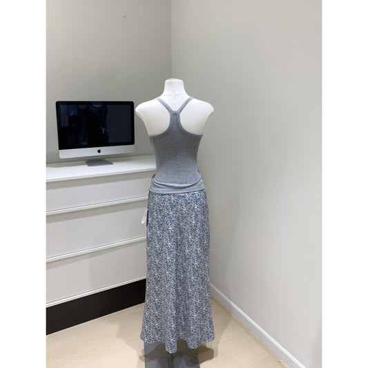 Serena2025Summer New Elegant Versatile Floral Half Skirt