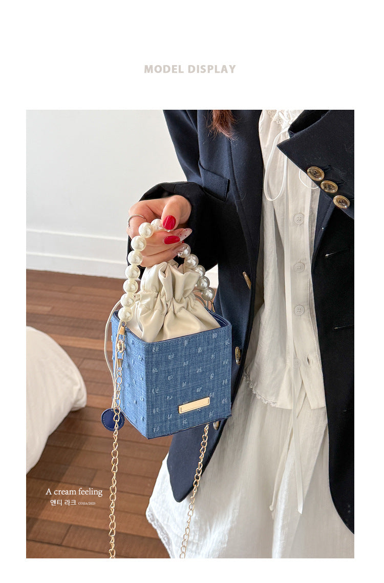Autumn Small Bag2025New Trendy Fashionable Versatile Pearl Handbag High-Quality Texture Crossbody Bag