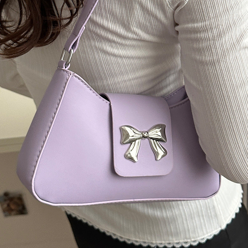 Korean Style Versatile Bag for Women2025Spring New Trendy Fashionable Single Shoulder Bag with Bowknot ins Underarm bag