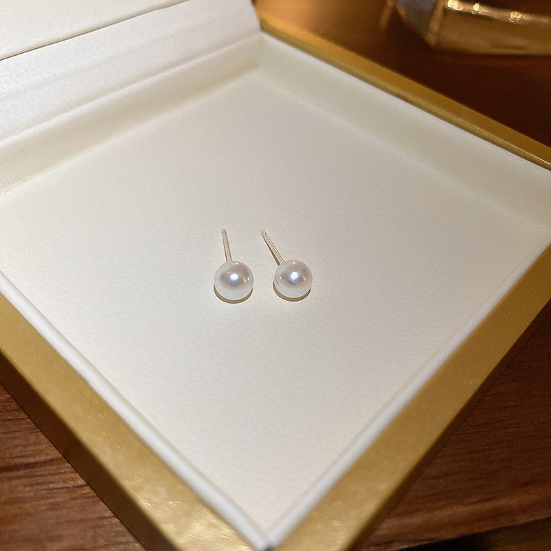 Pearl Earrings with a Sense of Sophistication Real Gold Electroplated Silver Needle French Retro Palace Style Earrings Versatile Ear Jewelry Wholesale