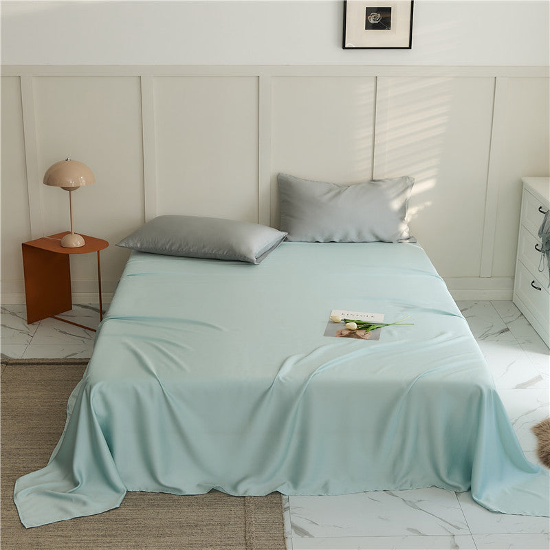 60Lanzing Tencel Single Item Only Bed Sheet Summer Solid Color Lyocell Bed Skirt Silky Cool Single Piece Duvet Cover Quilt Cover