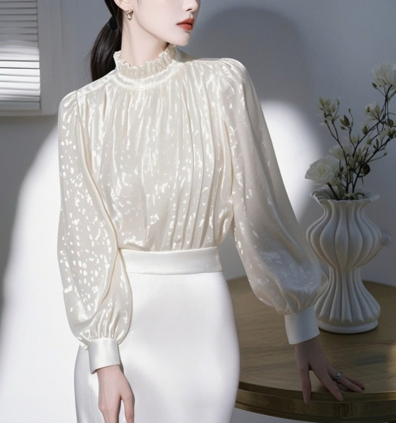 Unique and Super Beautiful White Shirt for Women, High-End Luxury, Youthful and Stylish Little Chanel Style Inner Top2025Spring