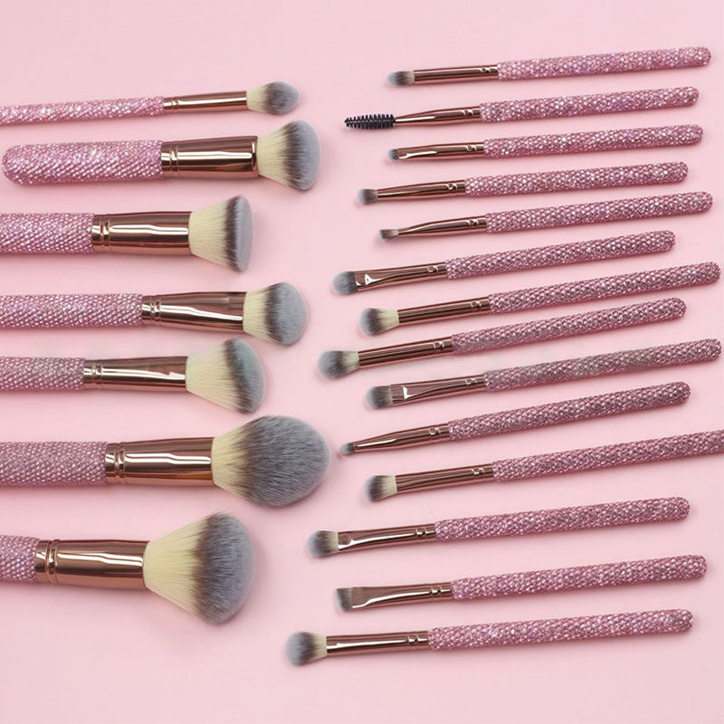 Foreign Trade New22Makeup Brush Set18Makeup Brush with Rhinestones Beauty Tool Contour Brush with Rhinestones