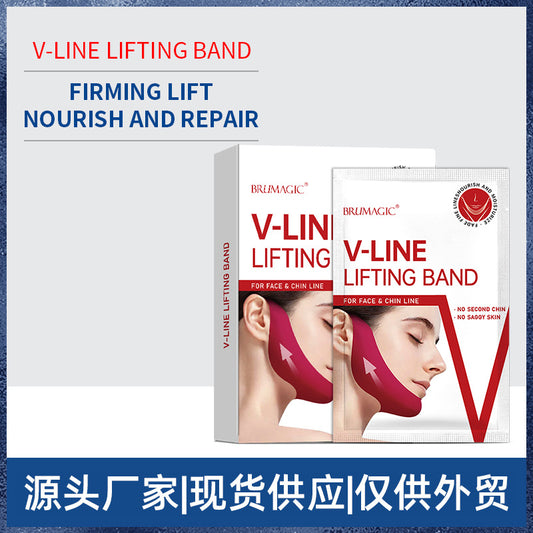 Cross-Border V Face Mask English red V Type Lifting Chin Patch Hydrogel Ear Hanging Mask Lifting Bandage In Stock