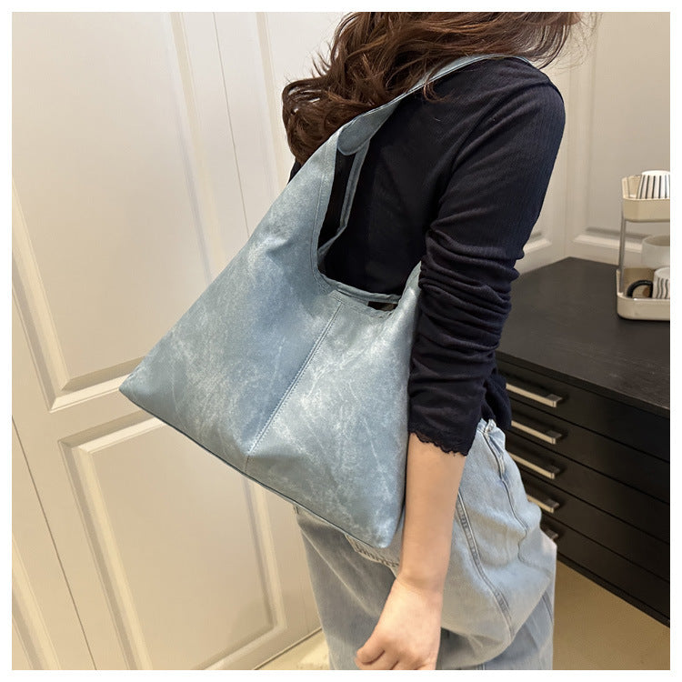 European and American Style Large Capacity Women's Bag2025Summer New Fashionable Single Shoulder Tote Bag Casual Underarm Bag