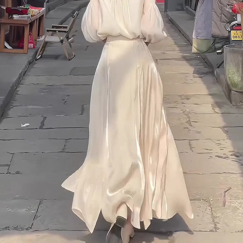 This Year's Trend: Beautiful, Youthful, Fashionable, Elegant Midi Skirt for Women with a High-End Feel, Flowing New Chinese Style National Style Skirt, Niche