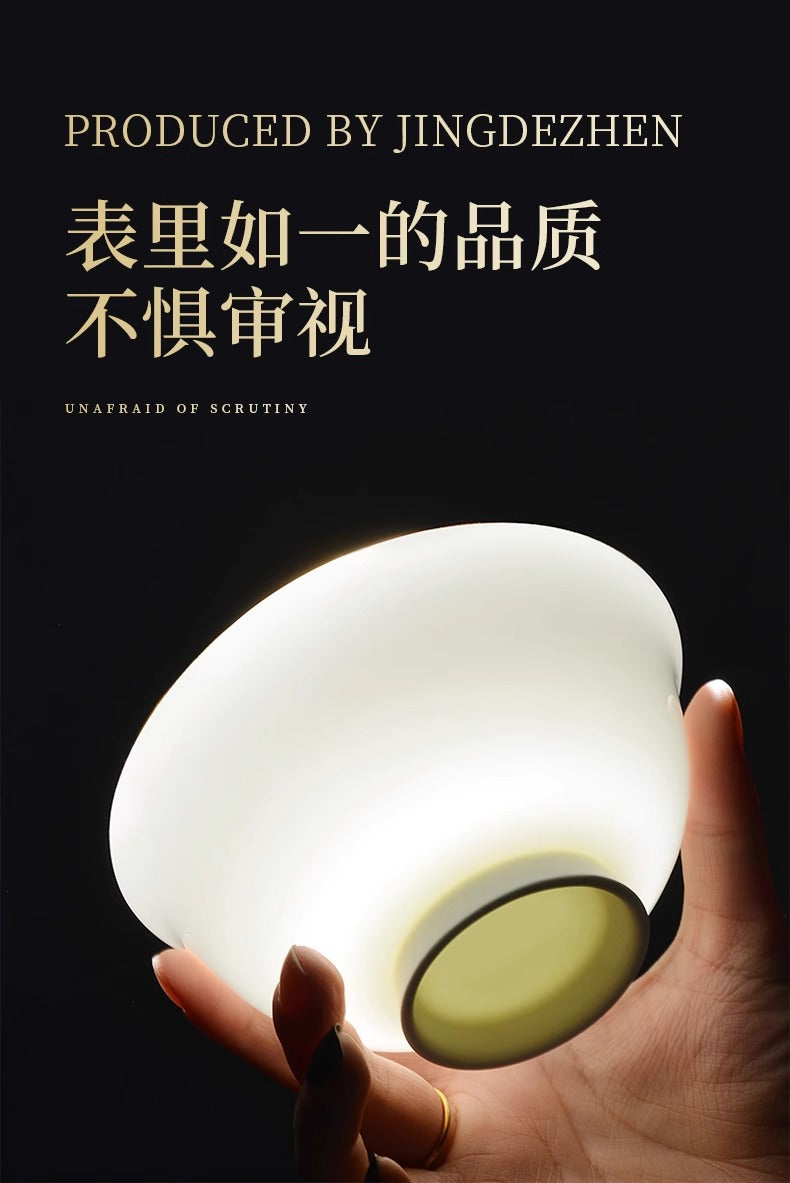Tangshan Bone China Pure White Underglaze Color Bowl and Plate Set Household Combination Tableware Set Bowl Plate Dish Gift Box High Temperature Porcelain