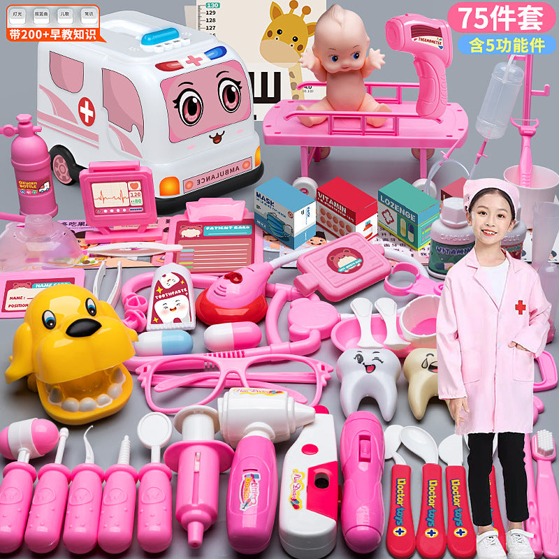 Children's Doctor Toy Set Tools Medical Kit Boys and Girls Pretend Play Nurse Injection Stethoscope Baby