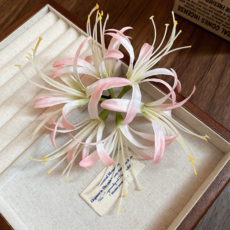 Super Fairy Vacation Style Fabric Flower Hair Clip Side Bangs Broken Hair Duckbill Clip Gentle Atmosphere Versatile Hair Accessory for Women
