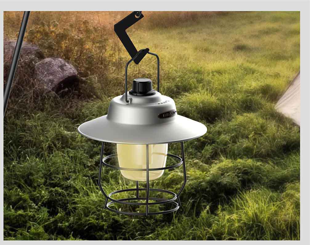 New Outdoor Camping Lantern Camping Light Camping Atmosphere Light Rechargeable Lighting Portable Retro Lantern Tent Camp Light