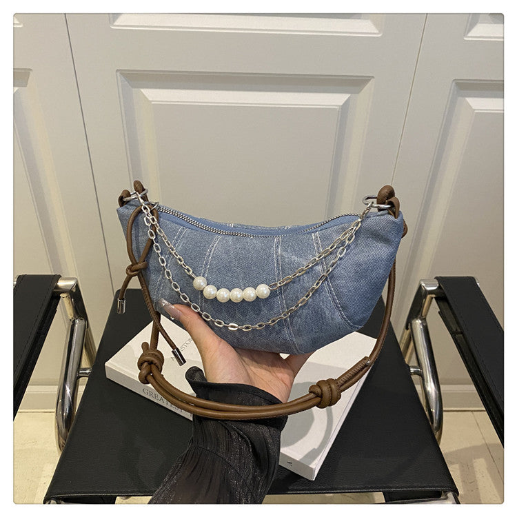 French Niche Ox Horn Bag for Women Shoulder Bag2025New Fashion Dumpling Bag Versatile Simple Crossbody Bag Export
