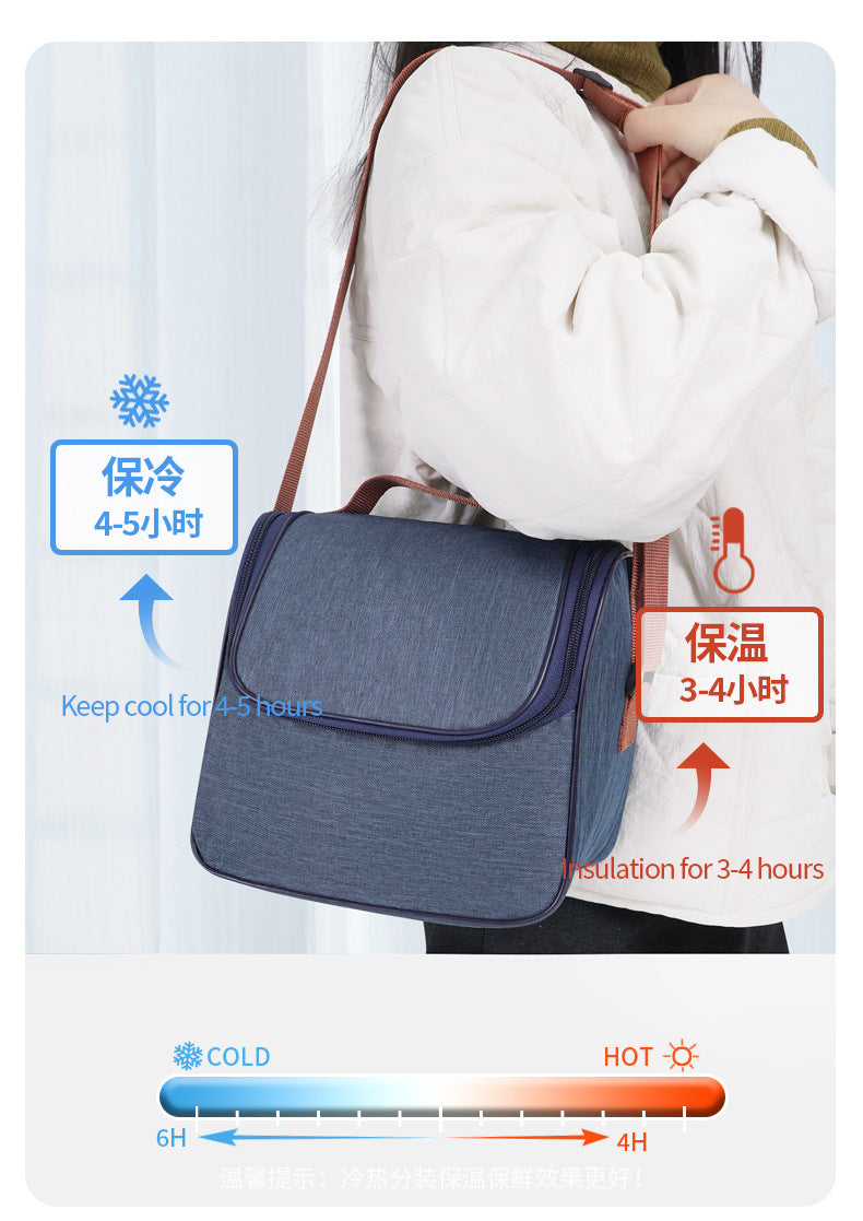 Simple Outdoor Large Capacity Lunch Box Storage Bag, Crossbody Multifunctional Lunch Bag, Portable Handheld Insulated Bento Bag
