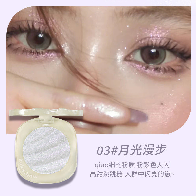 kakashow Shimmer Highlighter Powder Face Brightening 3D Pearlescent Polarized Fine Shimmer Student Contouring Mashed Potato Highlighter