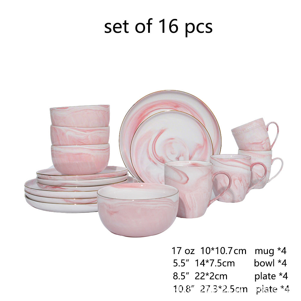 ceramic black plates bowl dinnerware Set of 4 set of 16Set