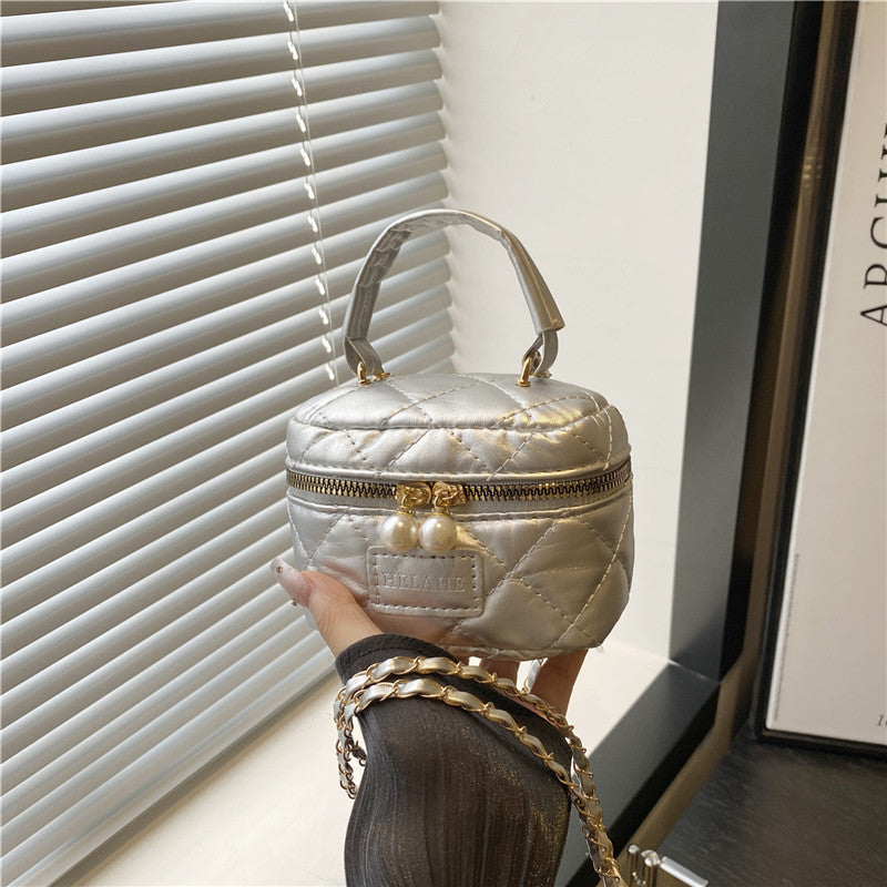 Women's Spring Summer Bag2025New Diamond Chain Bag High-End Fashionable Crossbody Bag Versatile Handheld Small Square Bag
