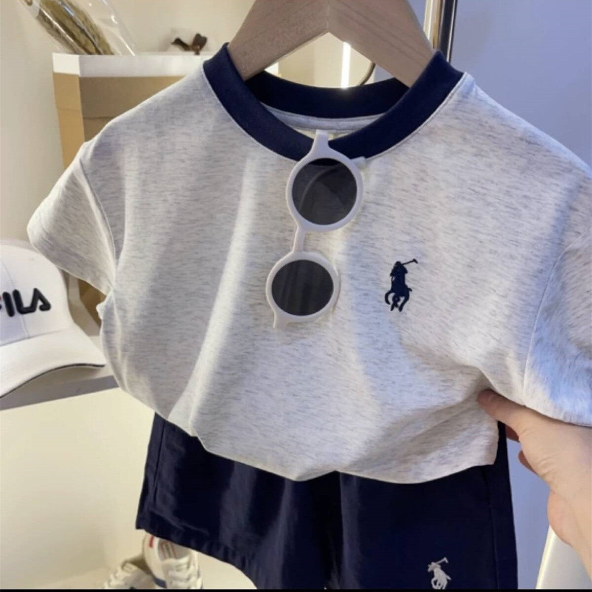 Sweet Little Chef Children's Set2025Autumn New Boys and Girls Hooded Letter Set Baby Workwear Two-Piece Set Trendy