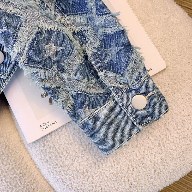 European Heavy-Duty Denim Jacket for Women Spring and Autumn2025New Loose Versatile Fashion Short Jacket for Petite Figures
