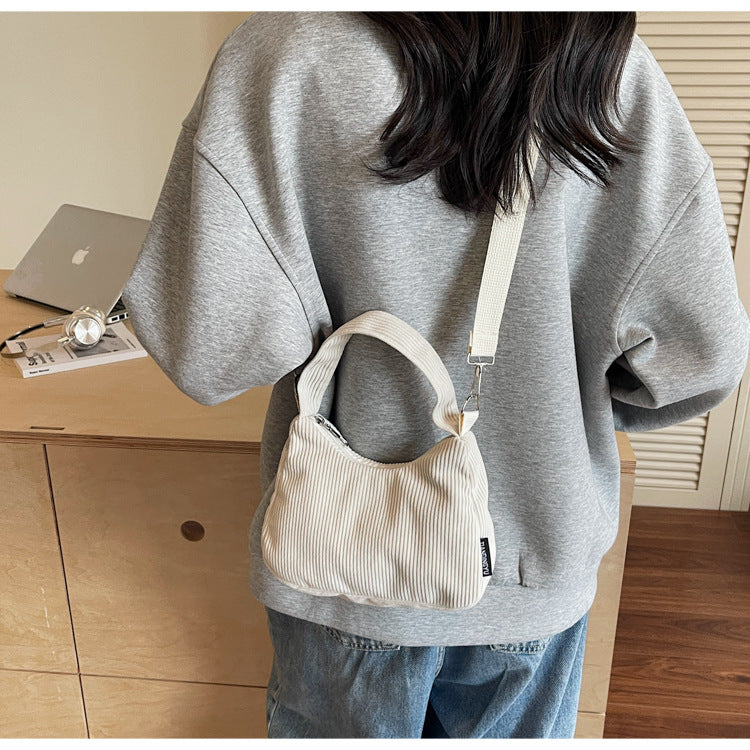 2024New Casual Large Capacity Women's Shoulder Bag Trendy Corduroy Versatile Crossbody Bag Trendy Bag Cross-Border Hot Item