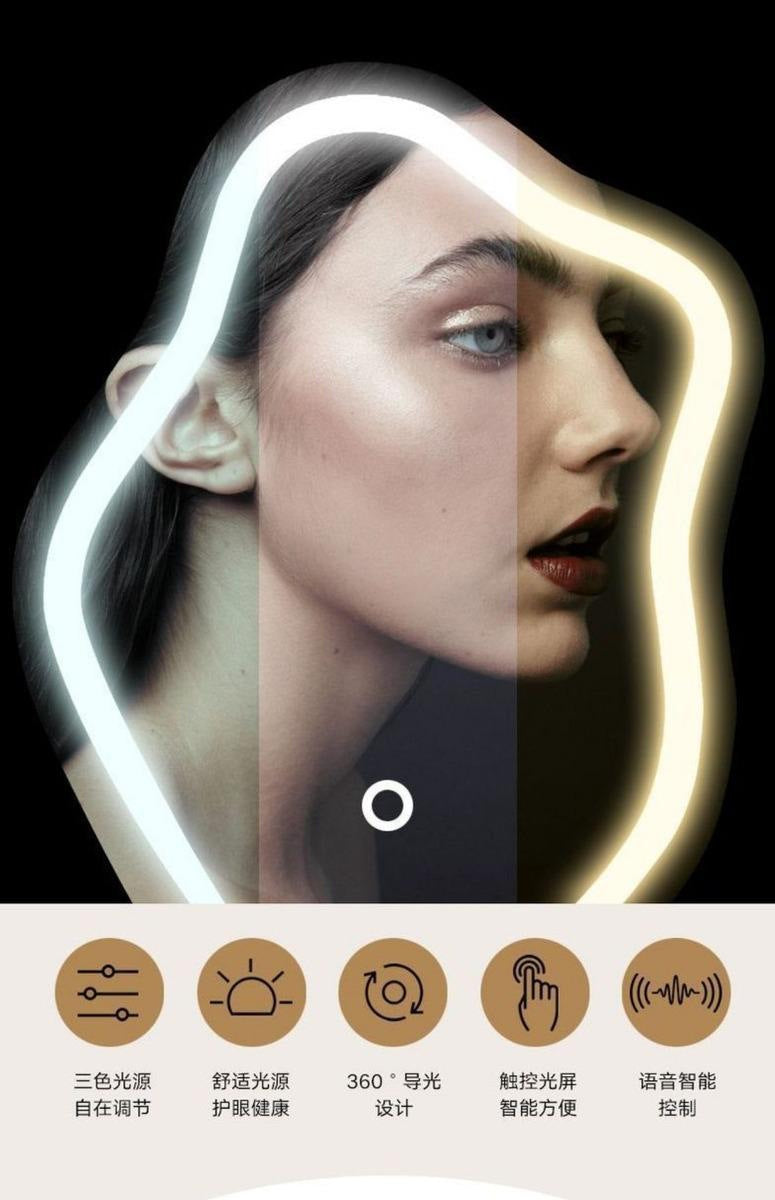 High-Value Cloud Makeup Mirror Desktop LED Desktop Bedroom with Light Internet Celebrity Dressing Mirror Dressing Table Internet Celebrity Mirror
