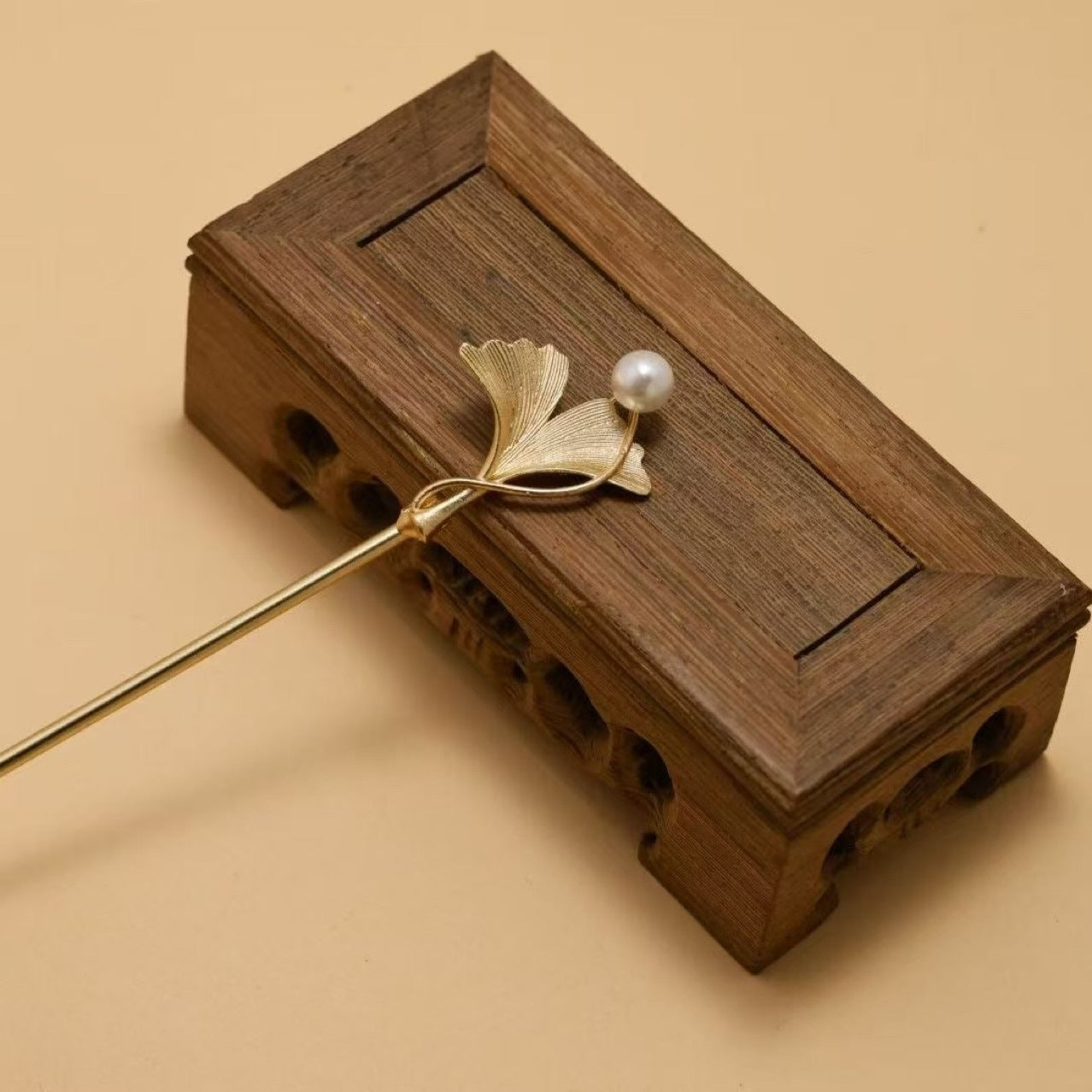 Ginkgo Leaf Hairpin Vietnam Gold-Plated Vintage Hairpin Hanfu Cheongsam Ancient Style Hair Accessories Wholesale