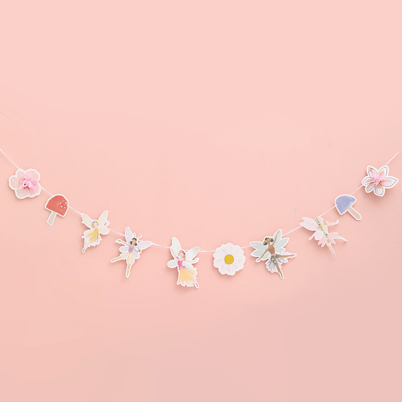 Birthday Party Disposable Tableware suit Cute Fantasy Wind Flower Fairy Paper Plate Decoration Supplies