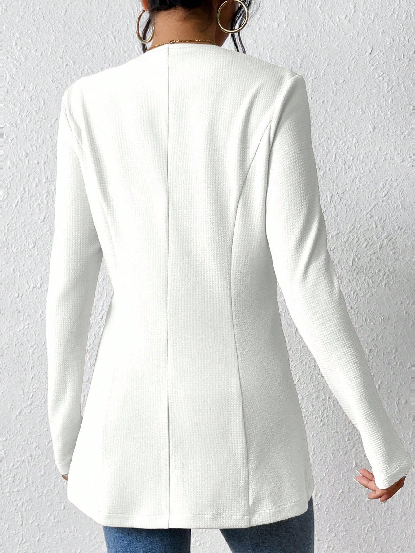 2025New Korean Fashion Style from Amazon Europe and America V Single Button Solid Color Long Sleeve Blazer