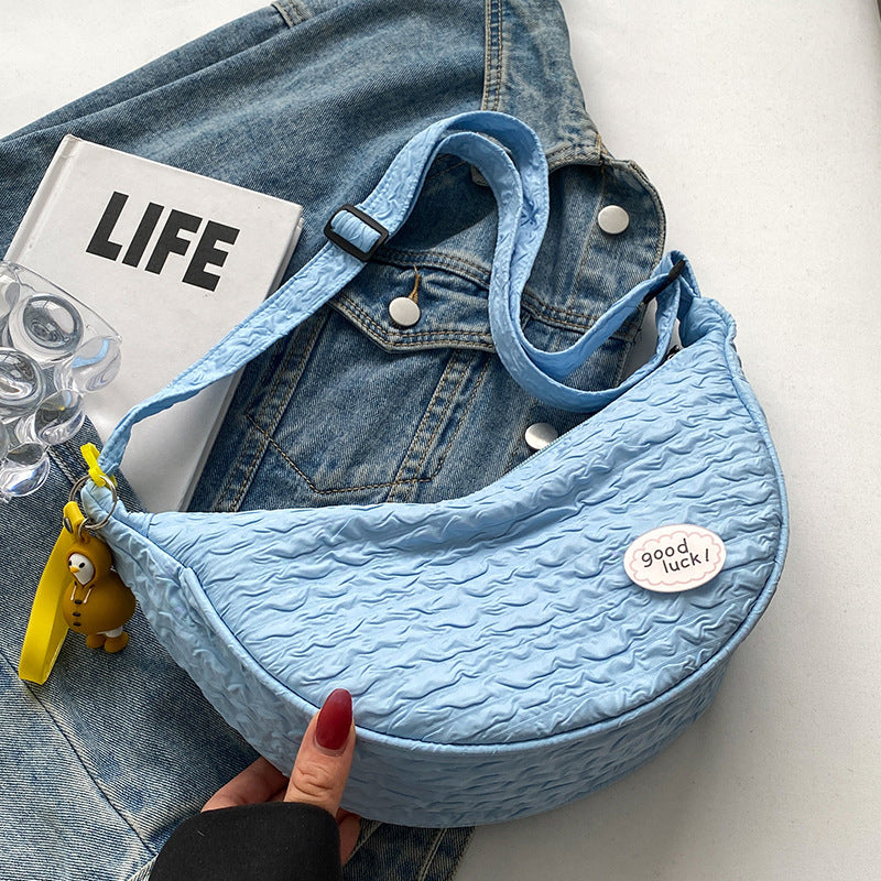 Cute and Versatile Niche Canvas Small Bag for Women2023New Women's Bag Korean Version Crossbody Bag Fashion Single Shoulder Dumpling Bag