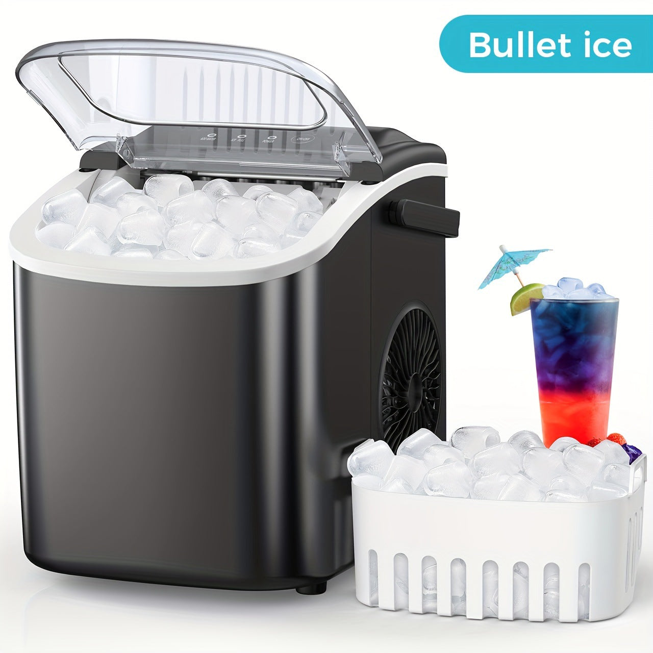 Desktop Ice Maker 45/30/26/100 Pounds Bidirectional Water