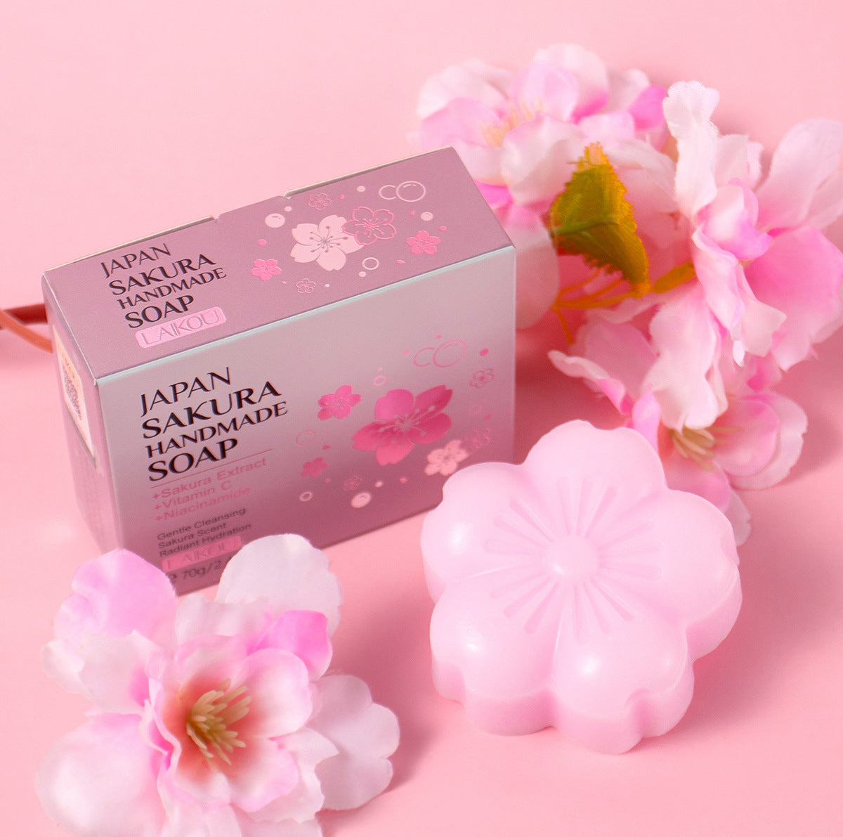 Plant Essential Oil Cherry Blossom Perfume Soap Refreshing Fragrance Bath Soap Full Body Use Long-lasting Scent Handmade Soap Export Soap