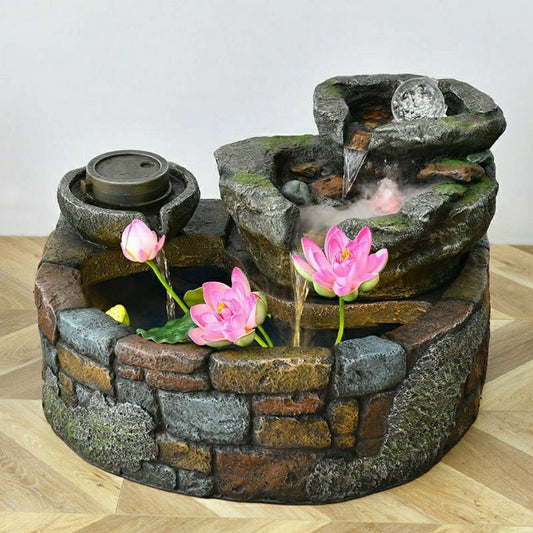 Pastoral External Circulation Water Pool Fountain Fish Tank Ornament for Home Living Room Courtyard Entrance Opening Decoration Zhao Zhi Zheng