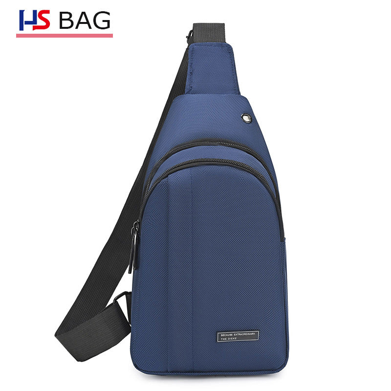 Silk Chest Bag Autumn New Large Capacity Casual Men's Bag Lightweight Simple Water-Resistant Oxford Cloth Crossbody Backpack