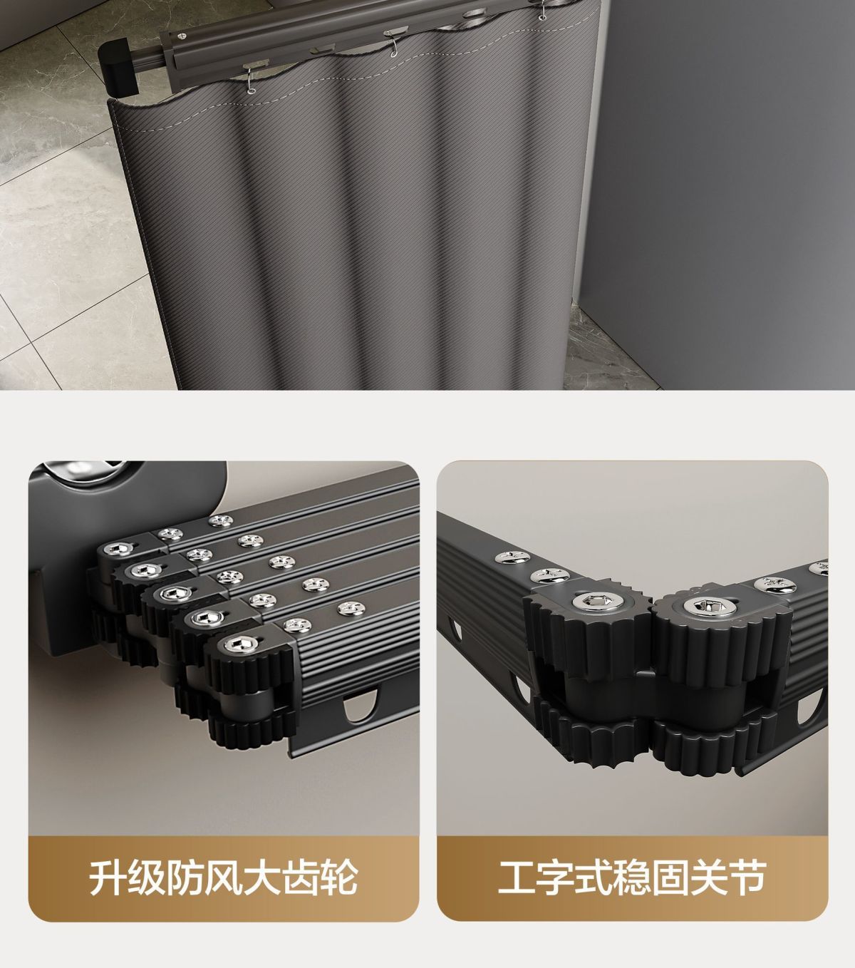 Thickened Invisible Folding Shower Curtain Rod Home Quick-Dry Bath Partition Curtain Bathroom Waterproof Cloth Dry-Wet Separation Shower Curtain